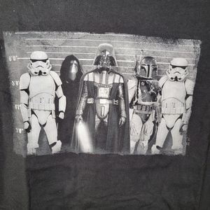 Star Wars Dark Side Line Up Graphic Tee Black Short Sleeve - Size Large